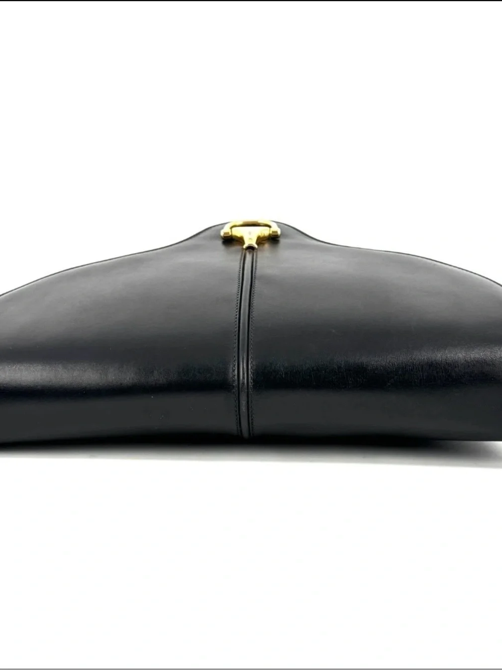 Gucci Black Leather Shoulder Bag with Gold Horsebit - Picture 10 of 16